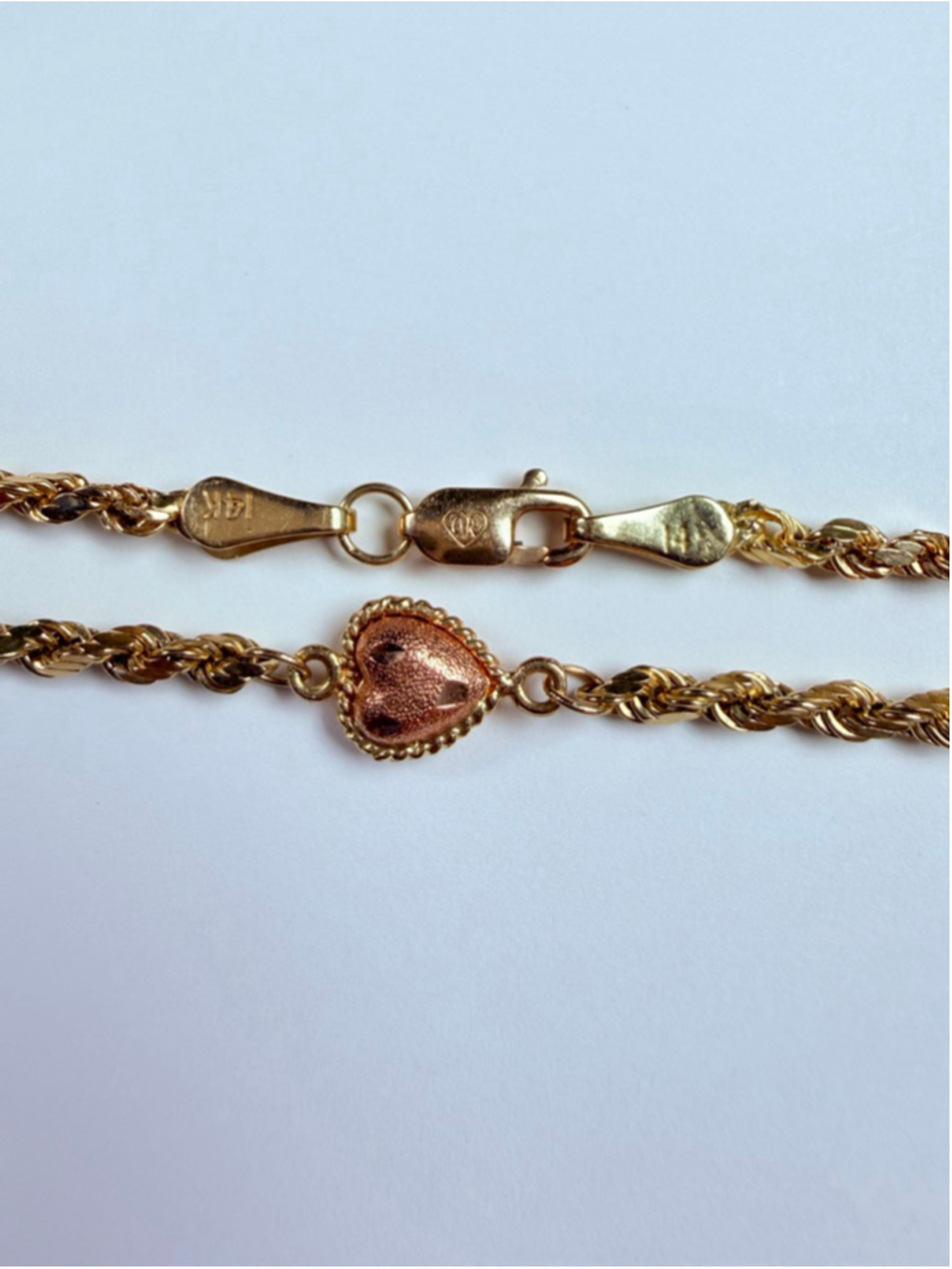 14K Solid Bi Color Gold OroAmerica Hearts Black Hills Style VTG Tennis Bracelet - Picture 6 of 9